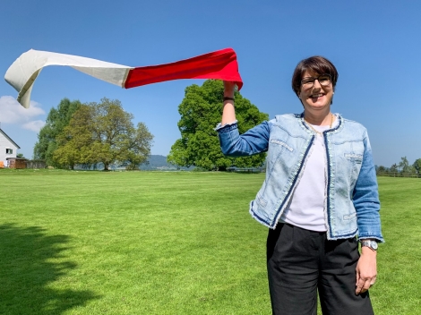 Chantal Maurer auf der Kinderfestwiese.